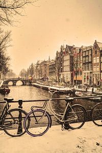 Innenstadt von Amsterdam Niederlande Winter