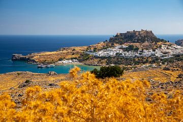 View of Lindos on the island of Rhodes by Gerwin Schadl