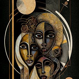 Afrikaans Abstract 4 van Joost Bolten