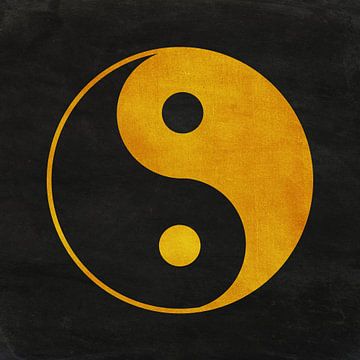 Yin-Yang symbool in goud op zwarte achtergrond van Western Exposure