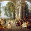 Jean-Antoine Watteau - Les Plaisirs du Bal by 1000 Schilderijen