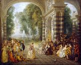 Jean-Antoine Watteau - Les Plaisirs du Bal van 1000 Schilderijen thumbnail