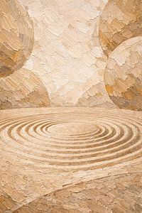 Calm Neutral Abstract Wall Art for Japandi Interior