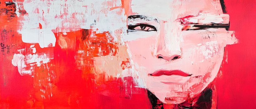 Abstract portrait in bold colours by Poster Art Shop