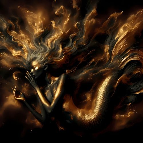 Gouden dromen: de zeemeermin in het zwart