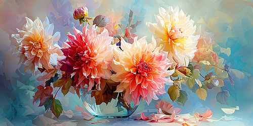 Dahlias en lumière douce n° 10 sur Studio BB