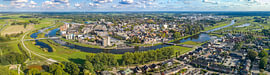 Hardenberg panoramic aerial view on the town along the Vechte