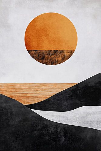 Zonsondergang met minimalistisch ontwerp