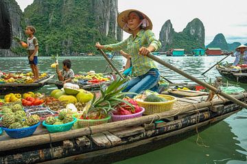 handeldrijven in Halong Bay, Vietnam van Jan Fritz