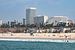 Santa Monica Beach Los Angeles USA - zicht op strand vanaf de pier van Marianne van der Zee