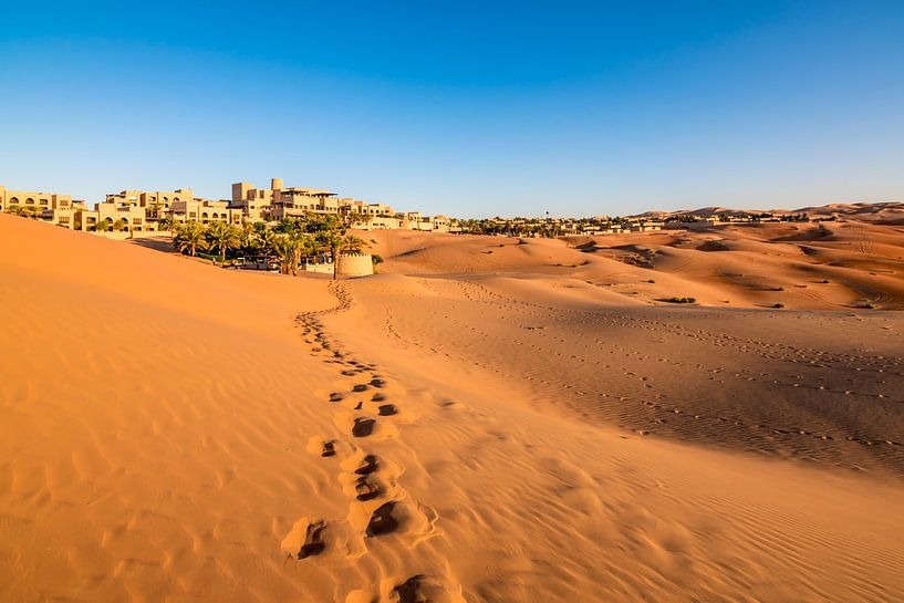 Fußabdrücke im Wüstensand, Abu Dhabi von Nancy Pauwels Photo