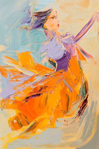 Danseuse vivante aux couleurs vives