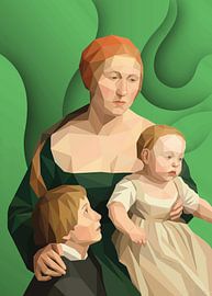 Porträt der Frau des Künstlers mit den beiden ältesten Kindern von Low Profile