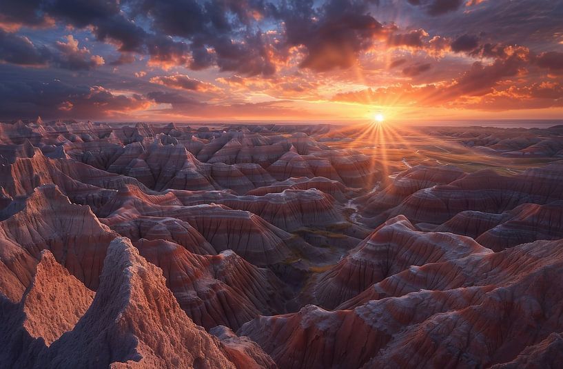 Gouden gloed, eindeloze uitgestrektheid van fernlichtsicht