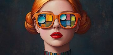 Woman and Colourful Glasses by Art Whims