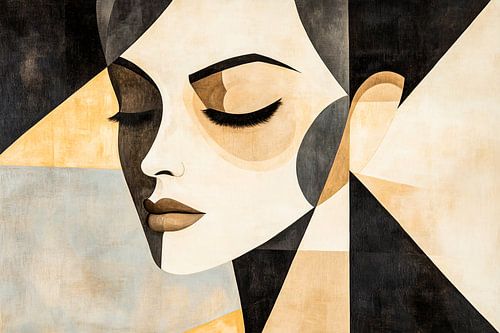 Modern geometrisch vrouwenportret