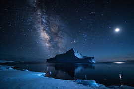 Milky Way over Icebergs – Starry Sky Art by Albert Klee