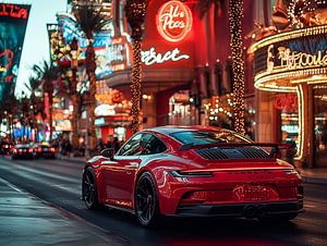 Roter Porsche in Las Vegas