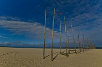 Scaffolding on the beach