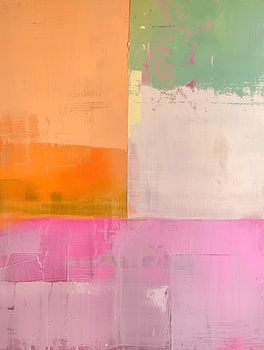 Abstrakte Farbflächen in Orange Rosa modern