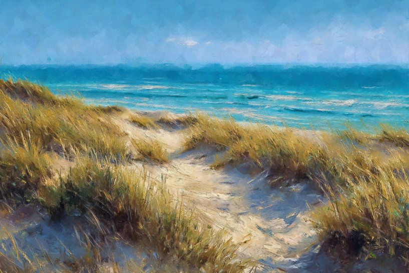 Chemin de dunes d'été vers la mer | Texel Coastline par Whale & Sons