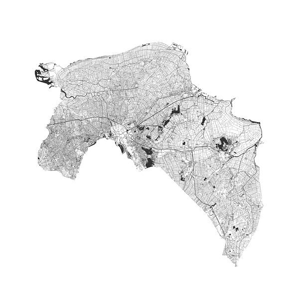 Waters of Groningen in Black and White by Maps Are Art
