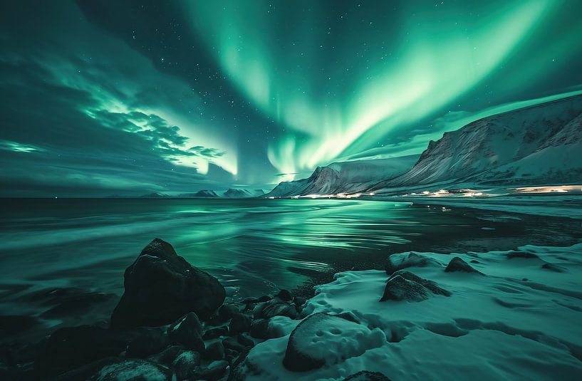 Polarlicht von fernlichtsicht