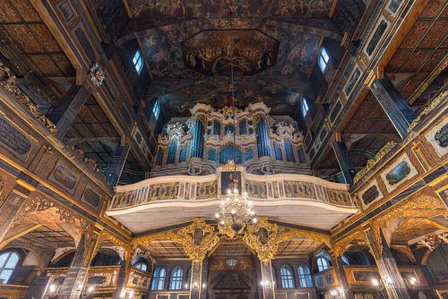De schoonheid van het interieur van de Vredeskerk in Świdnica', Polen