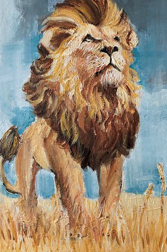 Majestueuze Leeuw schilderij van Krista Kitsz Art