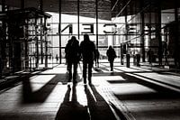 La gare centrale de Rotterdam en noir et blanc