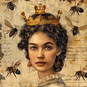 Bienen und die Königin, ein Porträt von Vlindertuin Art