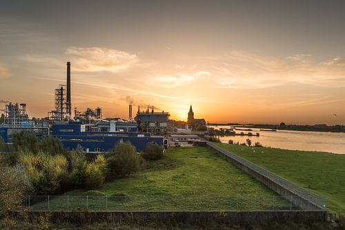 Rivierdelta in ochtendzon