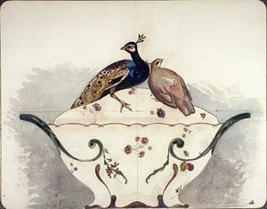 Céramique avec oiseaux, soupière