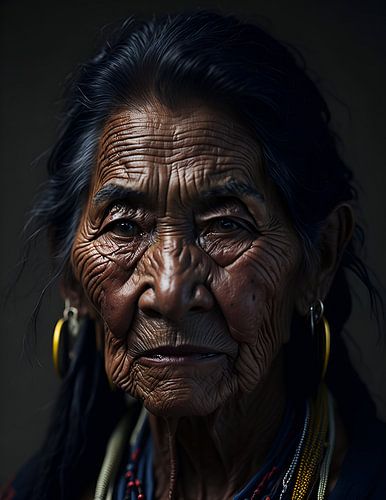 Inheemse Amerikaanse oude vrouw