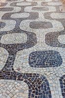 Bekend zwart wit design van de Ipanema boulevard in Rio de Janeiro, Brazilië, Zuid-Amerika
