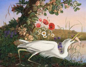 Heron in Summer Landscape