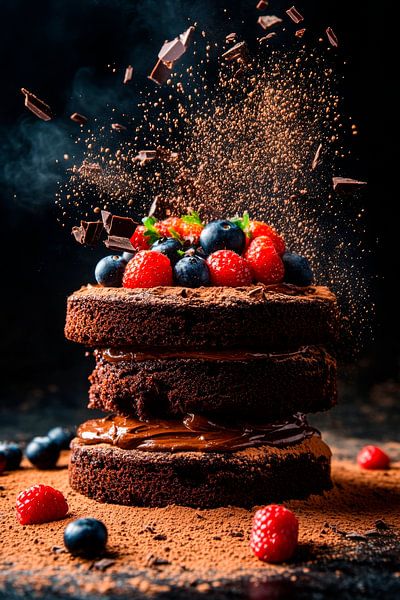 Schokoladenkuchen Genuss von Poster Art Shop