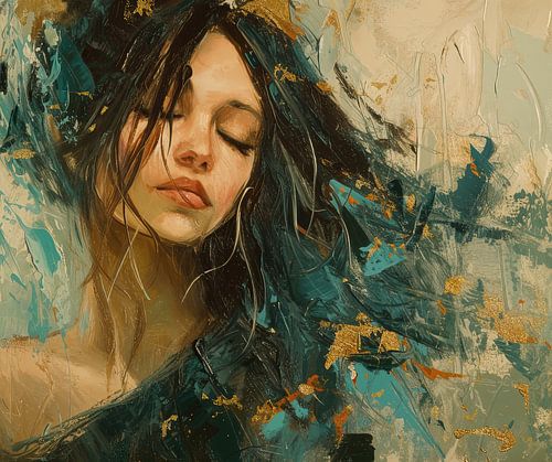 Peinture féminine | Profondeur sereine sur Caprices d'Art