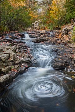 Laufender Bach zwischen den Felsen im Acadia Nationalpark im Herbst, USA von Nature in Stock