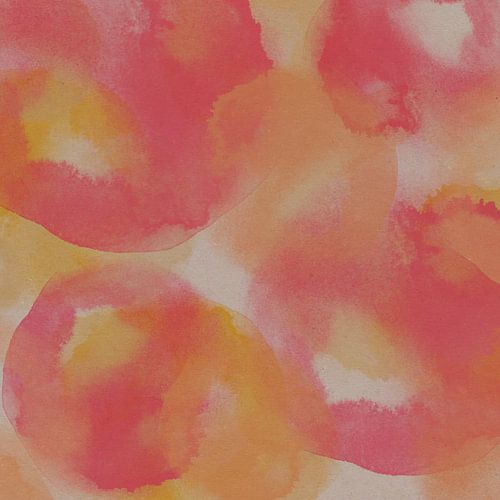 Abstracte vormen in roze, terra en geel