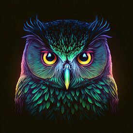 The magic of an owl's fluorescent face revealed by Edsard Keuning