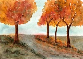 Trees in autumn by Sandra Steinke