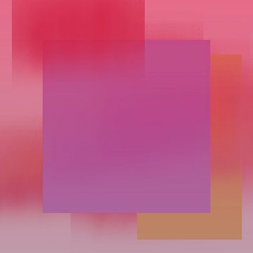 Pop van kleur. Neon en pastel abstracte kunst in violet, rood, roze en geel van Dina Dankers