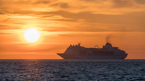 Sunrise at sea with CMV Columbus