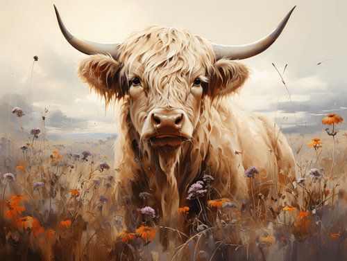 Kunst mit einem schottischen Highlander