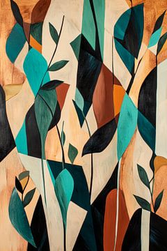 Abstrakte Pflanzenformen in sanften Farben von Poster Art Shop
