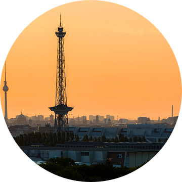 Radiotoren en televisietoren met Berlijnse skyline van Frank Herrmann