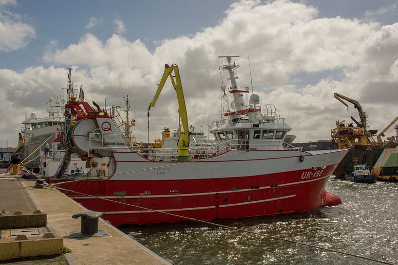 Visserschepen in de Haringhaven IJmuiden. van scheepskijkerhavenfotografie