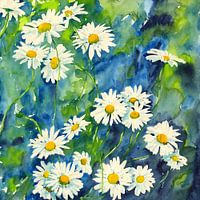 Daisies Watercolour Painting