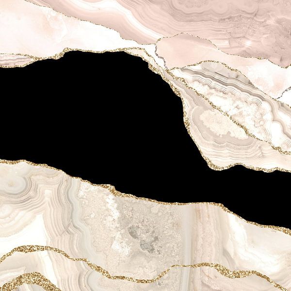 Elfenbein &amp; Gold Achat Textur 01 von Aloke Design